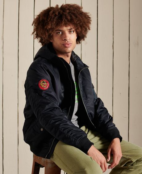 Chaqueta-Casual-Para-Hombre-Ma1-Hooded-Bomber-Superdry