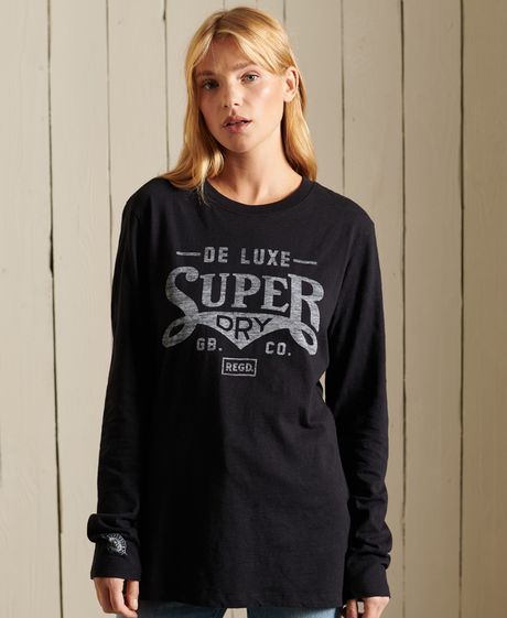 Camiseta-Para-Mujer-Black-Out-Ls-Top-Superdry