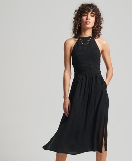 -Vestido-Largo-Para-Mujer-Vintage-Smocked-Halter-Dress-Superdry