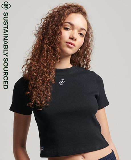 Camiseta-Para-Mujer-Code-Essential-Fitted-Crop-Tee-Superdry