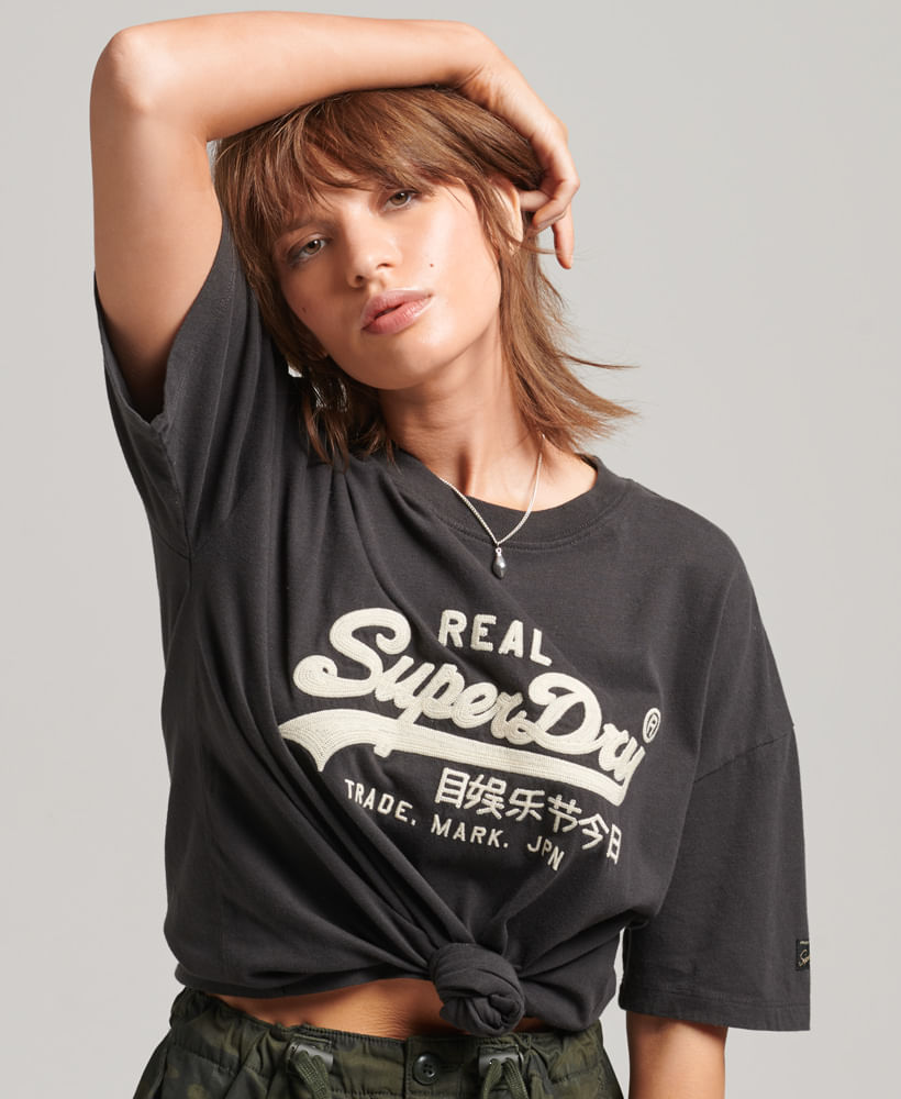 Telier Camiseta Para Mujer Vintage Logo de Superdry